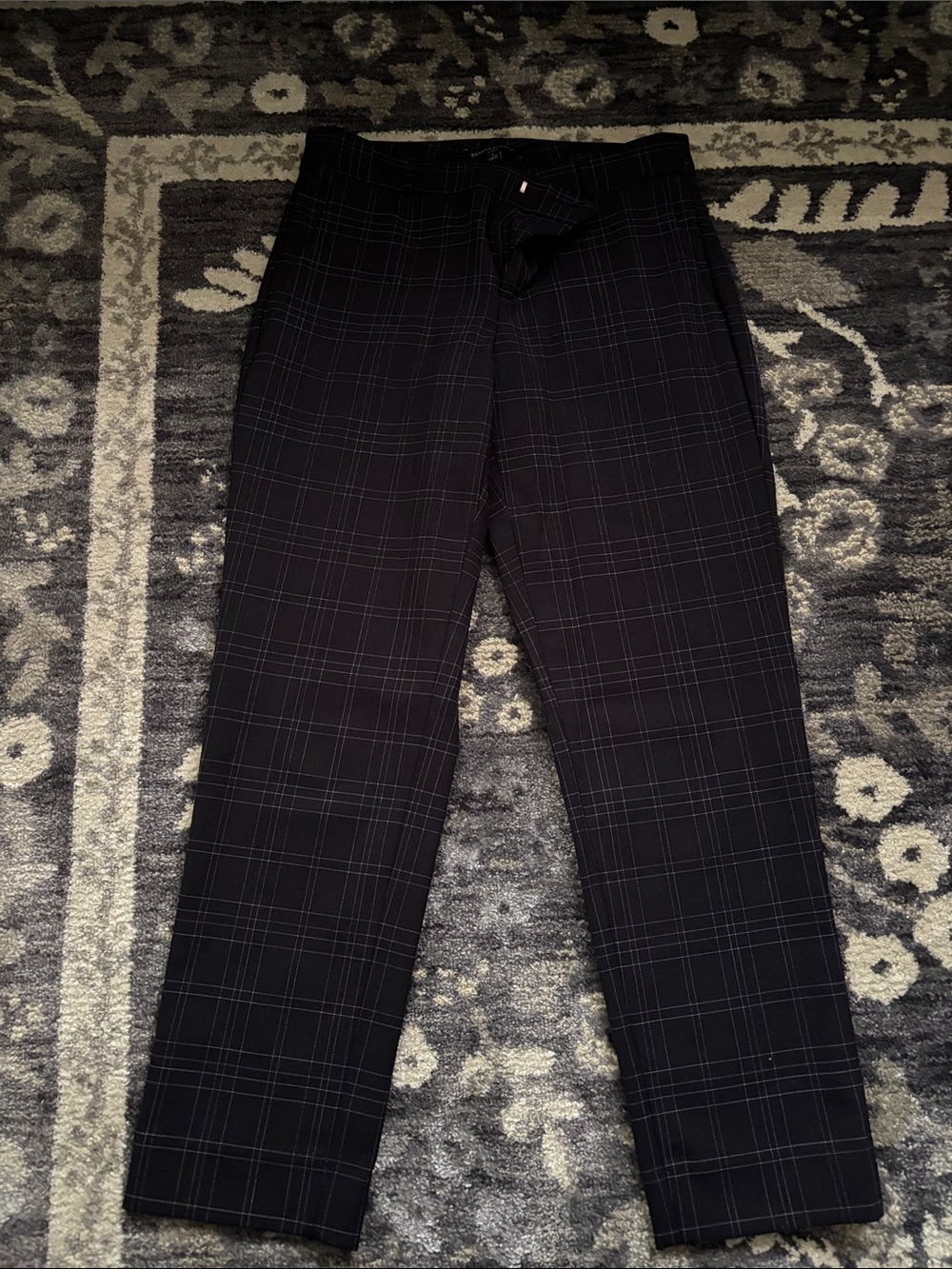 Banana Republic Navy Windowpane Plaid Avery Trousers